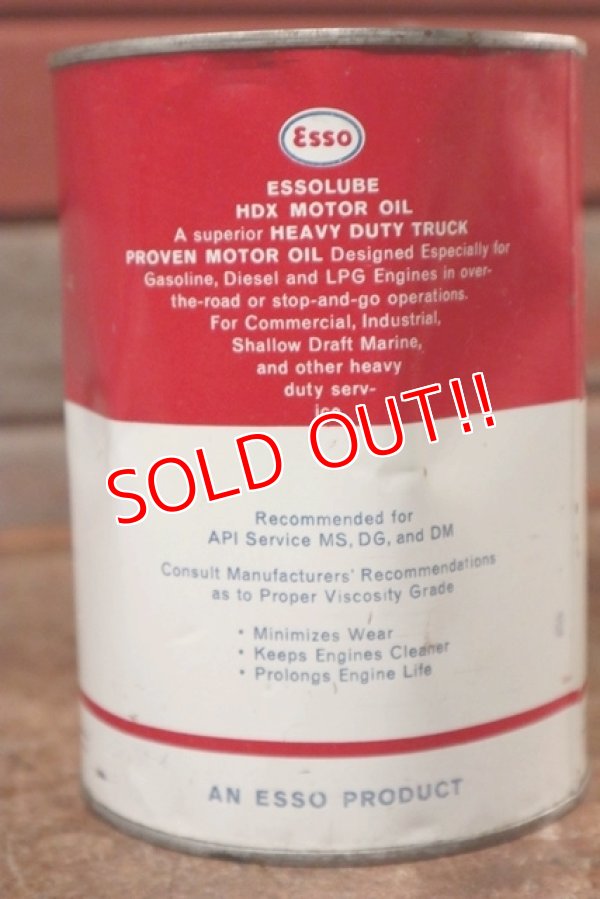画像4: dp-201101-61 Esso / 1964 1 Quart ESSOLUBE HDX Motor Oil Can