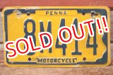 画像: dp-201114-37 1970's Motorcycle License Plate "Pennsylvania"