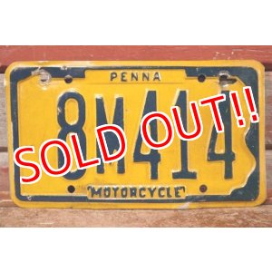 画像: dp-201114-37 1970's Motorcycle License Plate "Pennsylvania"