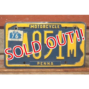 画像: dp-201114-37 1970's Motorcycle License Plate "Pennsylvania"