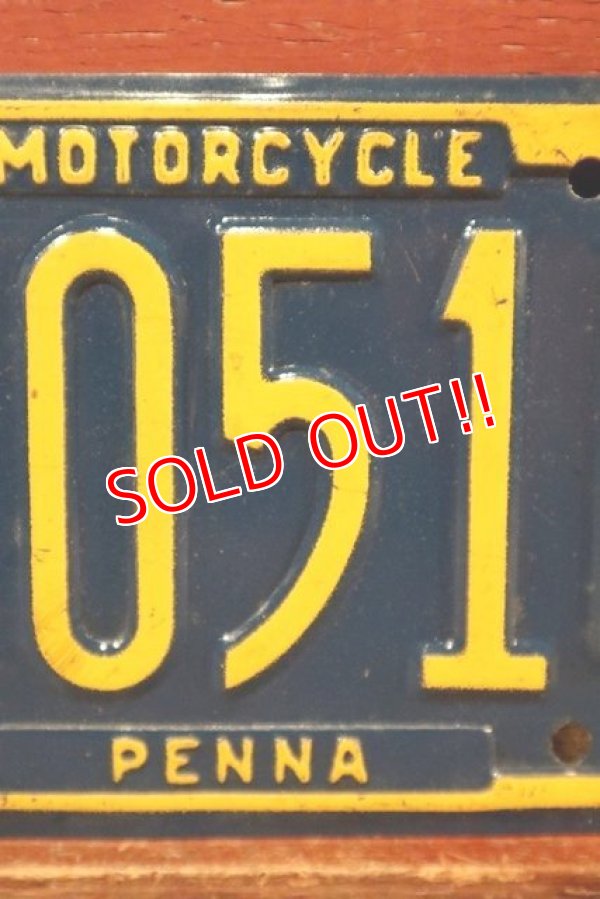 画像3: dp-201114-37 1970's Motorcycle License Plate "Pennsylvania"