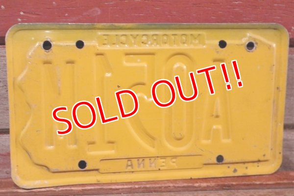 画像6: dp-201114-37 1970's Motorcycle License Plate "Pennsylvania"