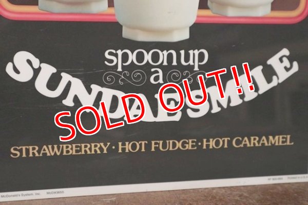 画像3: dp-201201-60 McDonald's / 1978 SUNDAE SMILE Plastic Sheet