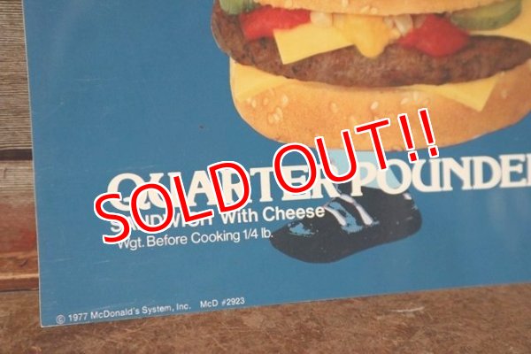 画像4: dp-201201-62 McDonald's / 1977 Super Team QUATER POUNDER % Coca Cola Sign