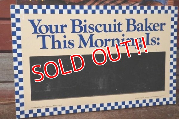 画像4: dp-201201-66 McDonald's / 1984 Fresh Biscuits for Break Fast Cardboard Sign