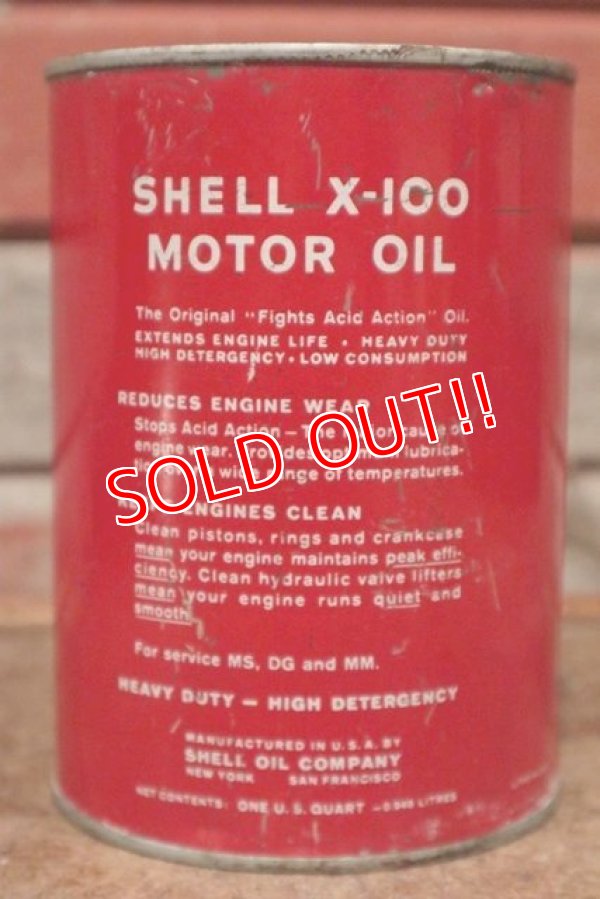画像2: dp-201201-40 SHELL / X-100 Motor Oil One U.S. Quart Can