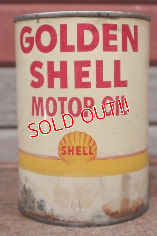 画像1: dp-201201-40 SHELL / GOLDEN SHELL Motor Oil One U.S. Quart Can