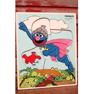 画像: ct-210101-05 Super Grover / Playskool 1970's Wood Frame Tray Puzzle