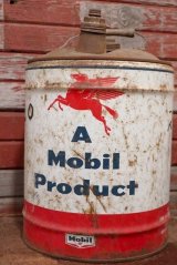 画像: dp-201201-48 Mobil / 1950's-1960's 5 U.S.GALLONS Oil Can