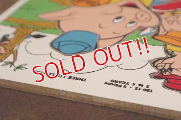 画像7: ct-210101-09 Three Little Pigs / Playskool 1970's Wood Frame Tray Puzzle