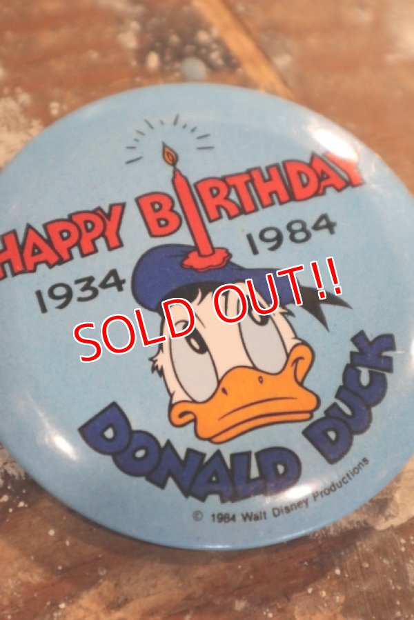 画像2: ct-201114-126 Donald Duck / HAPPY BIRTHDAY 1934-1984 Pinback
