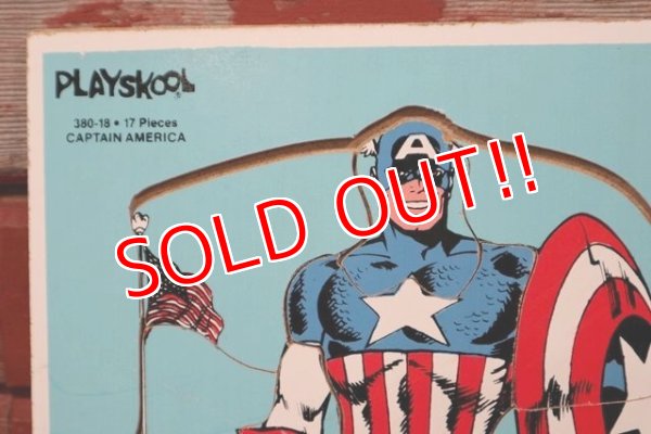 画像2: ct-210201-31 Captain America / Playskool 1980's Wood Frame Tray Puzzle
