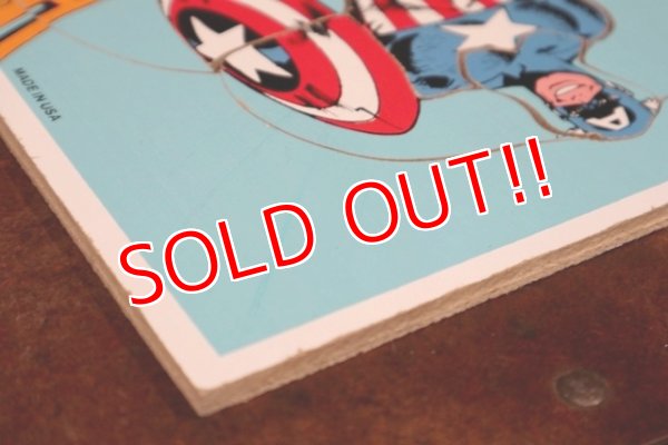 画像6: ct-210201-31 Captain America / Playskool 1980's Wood Frame Tray Puzzle
