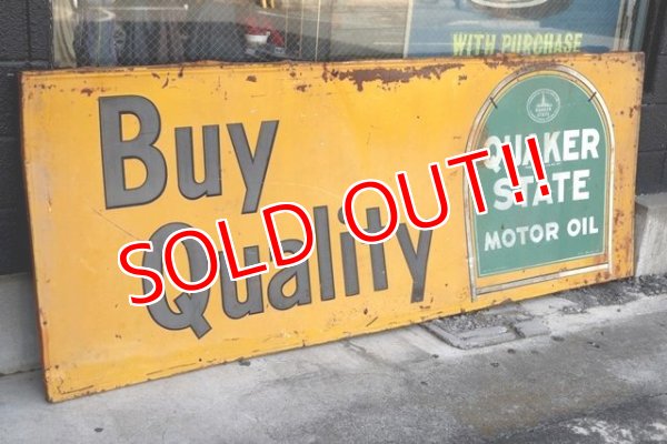 画像1: dp-201201-37 QUAKER STATE / Buy Quality 1960's Huge Sign