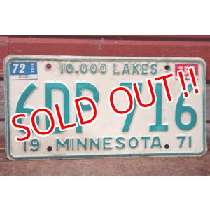 画像: dp-210301-22 License Plate 1971 "MINNESOTA"