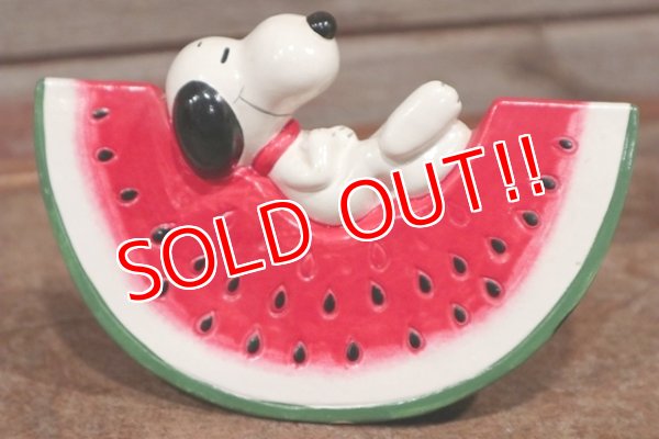 画像3: ct-210301-26 Snoopy / Determined 1970's Coin Bank "Watermelon"