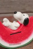 画像2: ct-210301-26 Snoopy / Determined 1970's Coin Bank "Watermelon"