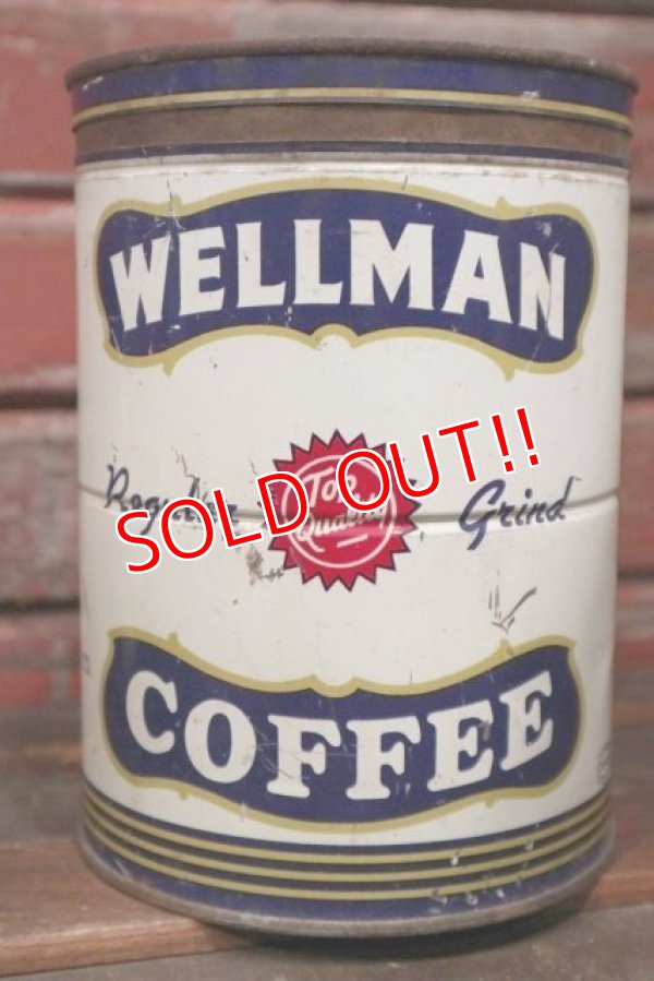 画像1: dp-210301-64 WELLMAN COFFEE / Vintage Tin Can