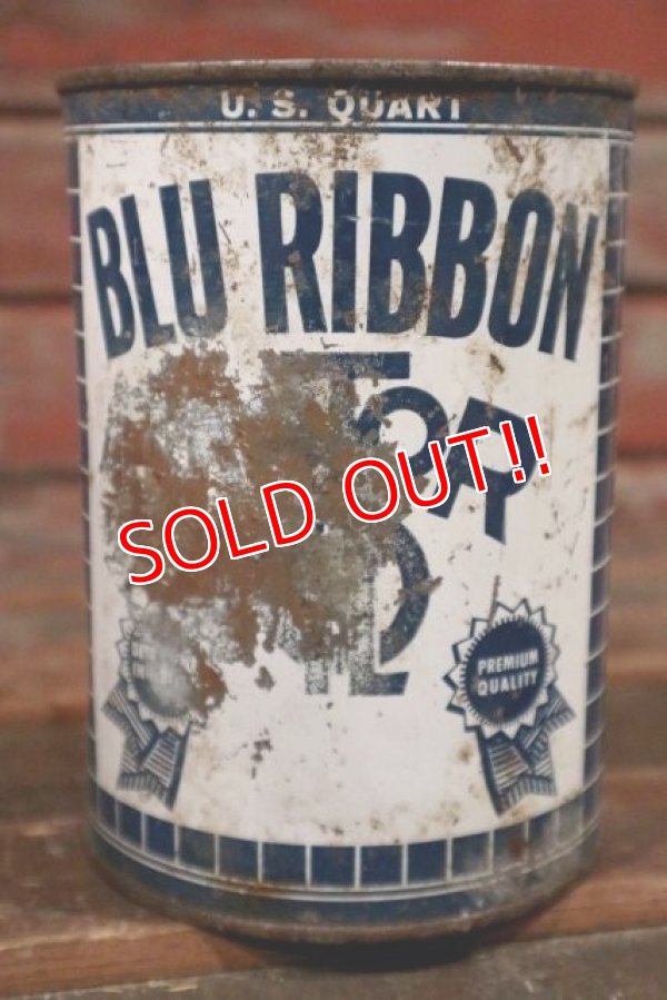 画像1: dp-210401-31 BLUE RIBBON MOTOR OIL / 1950's U.S. QUART Can