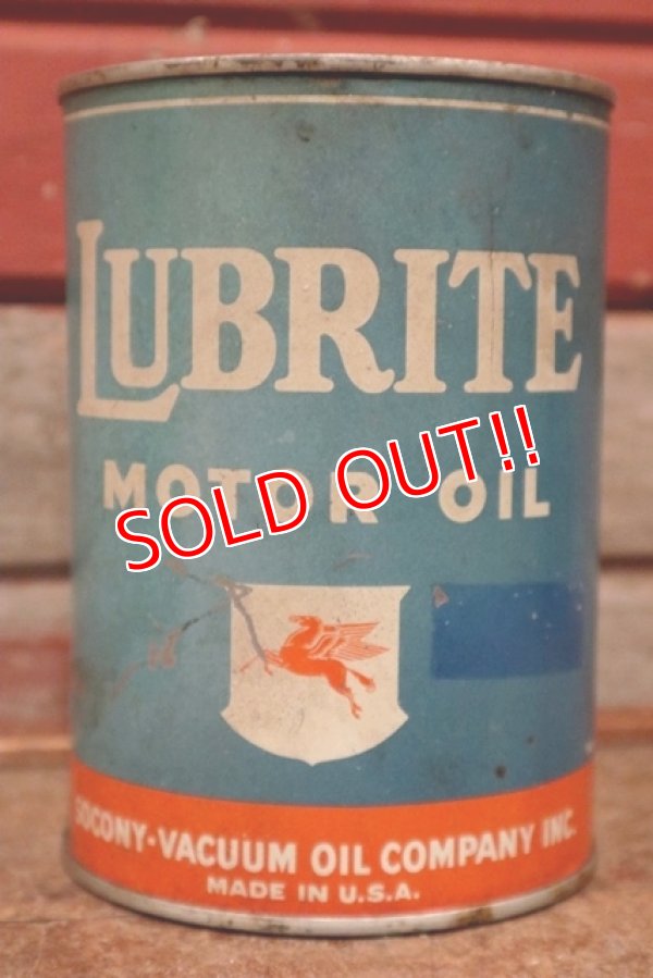 画像3: dp-210301-31 Mobil / LUBRITE 1940's Motor Oil Can