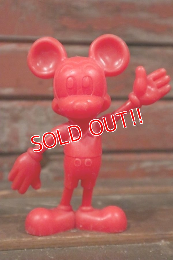 画像1: ct-210301-61 Mickey Mouse / MARX 1970's Plastic Figure (Red)