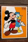 画像1: ct-210201-27 Mickey Mouse & Donald Duck / Playskool 1980's Wood Frame Tray Puzzle