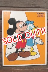 画像: ct-210201-27 Mickey Mouse & Donald Duck / Playskool 1980's Wood Frame Tray Puzzle