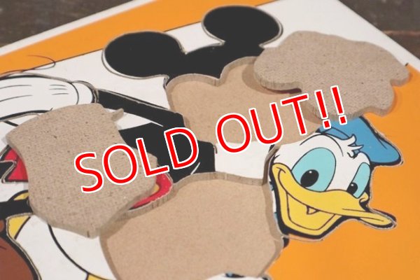 画像8: ct-210201-27 Mickey Mouse & Donald Duck / Playskool 1980's Wood Frame Tray Puzzle