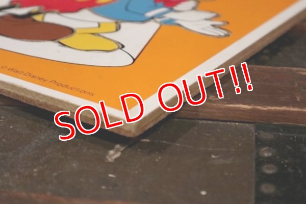 画像7: ct-210201-27 Mickey Mouse & Donald Duck / Playskool 1980's Wood Frame Tray Puzzle