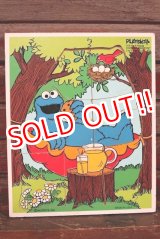 画像: ct-210201-33 Cookie Monster / Playskool 1970's Wood Frame Tray Puzzle