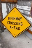 画像1: dp-210401-69 Road Sign "HIGWAY CROSSING AHEAD" 