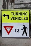 画像1: dp-210401-68 Road Sign "TURNING VEHICHLES" 