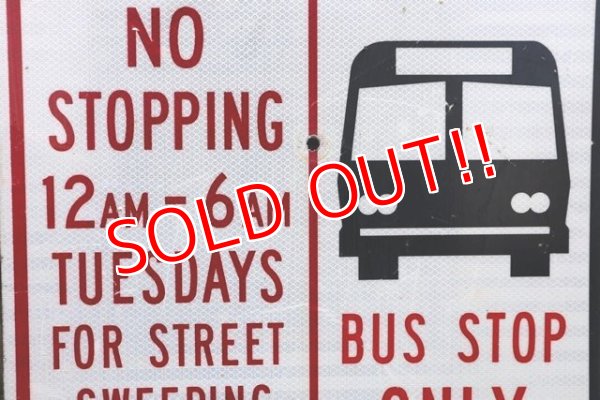 画像3: dp-210401-67 Road Sign "BUS STOP ONLY"