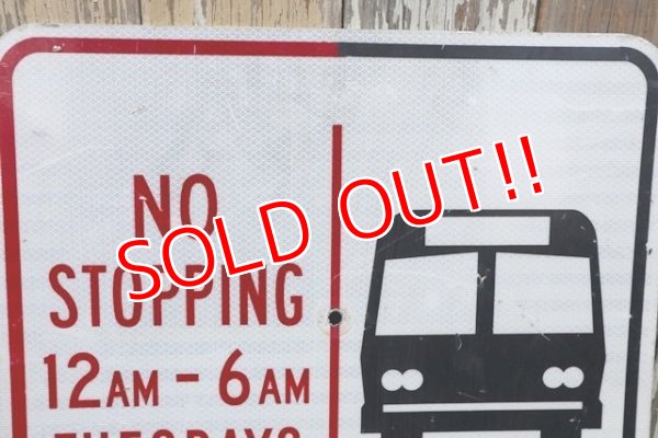 画像2: dp-210401-67 Road Sign "BUS STOP ONLY"