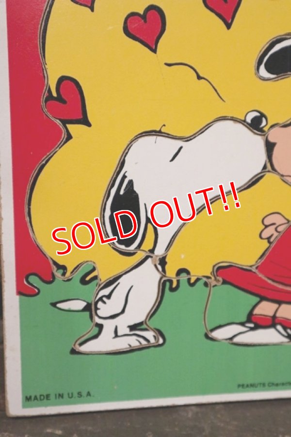 画像2: ct-210401-68 Snoopy & Lucy / Playskool 1970's Wood Frame Tray Puzzle