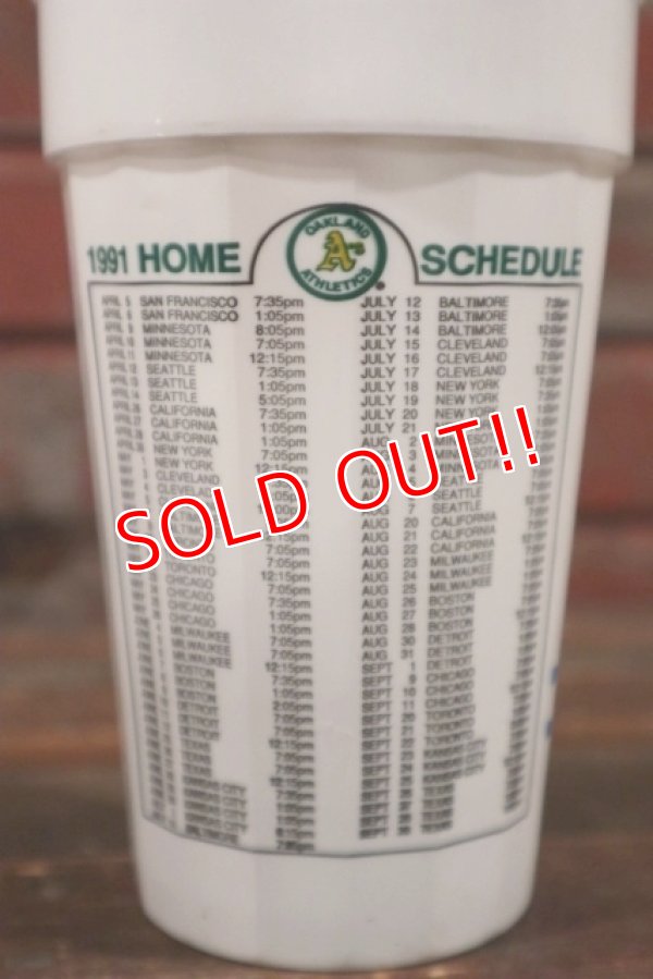 画像3: dp-210301-108 OAKLAND ATHLETICS / 1991 Home Schedule Plastic Cup