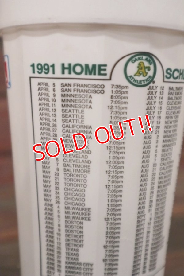 画像4: dp-210301-108 OAKLAND ATHLETICS / 1991 Home Schedule Plastic Cup