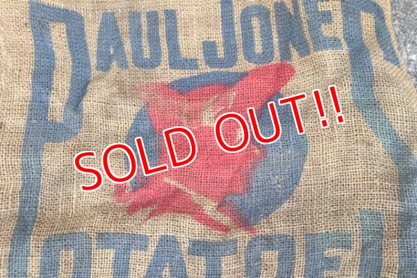 画像3: dp-210401-66 PAUL JONES POTATOES / Vintage Burlap Bag