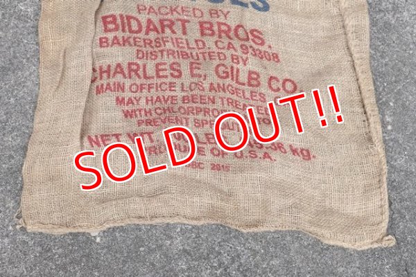 画像4: dp-200301-19 RED DRAGON CALIFRONIA POTATOES / Vintage Burlap Potato Bag D