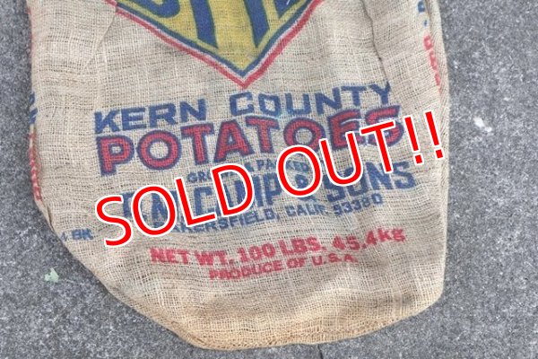 画像4: dp-210401-66 OMC BRAND POTATOES / Vintage Burlap Bag