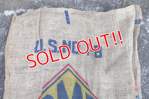 画像2: dp-210401-66 OMC BRAND POTATOES / Vintage Burlap Bag