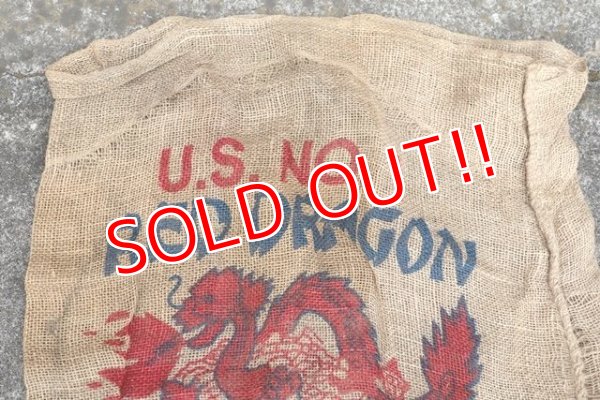 画像2: dp-200301-19 RED DRAGON CALIFRONIA POTATOES / Vintage Burlap Potato Bag D