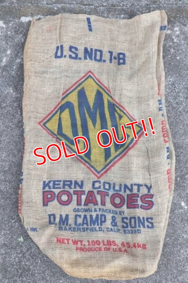 画像1: dp-210401-66 OMC BRAND POTATOES / Vintage Burlap Bag