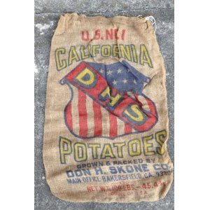画像: dp-210401-66 CALIFORNIA DHS POTATOES / Vintage Burlap Bag