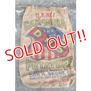 画像: dp-210401-66 CALIFORNIA DHS POTATOES / Vintage Burlap Bag