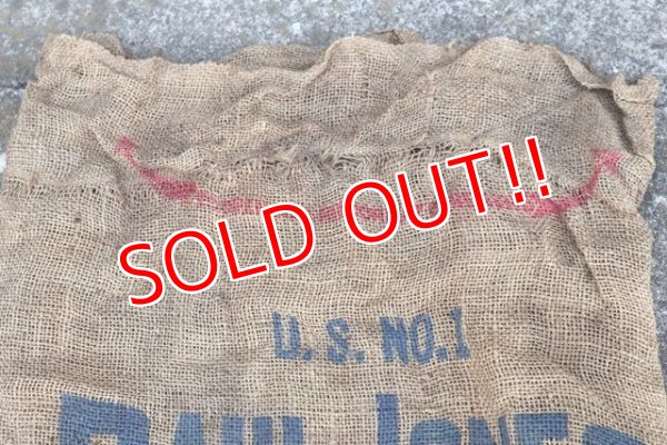 画像2: dp-210401-66 PAUL JONES POTATOES / Vintage Burlap Bag