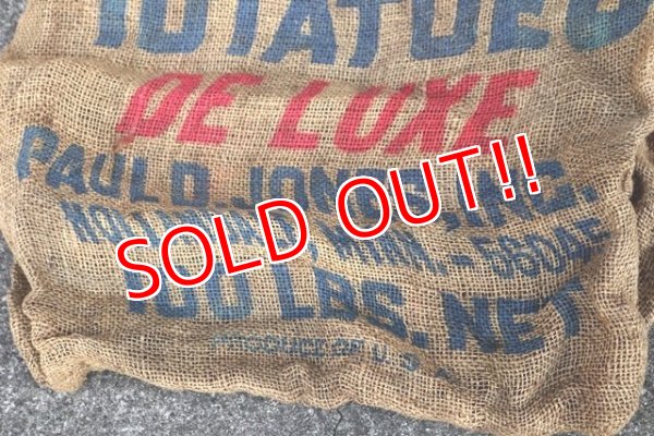画像4: dp-210401-66 PAUL JONES POTATOES / Vintage Burlap Bag