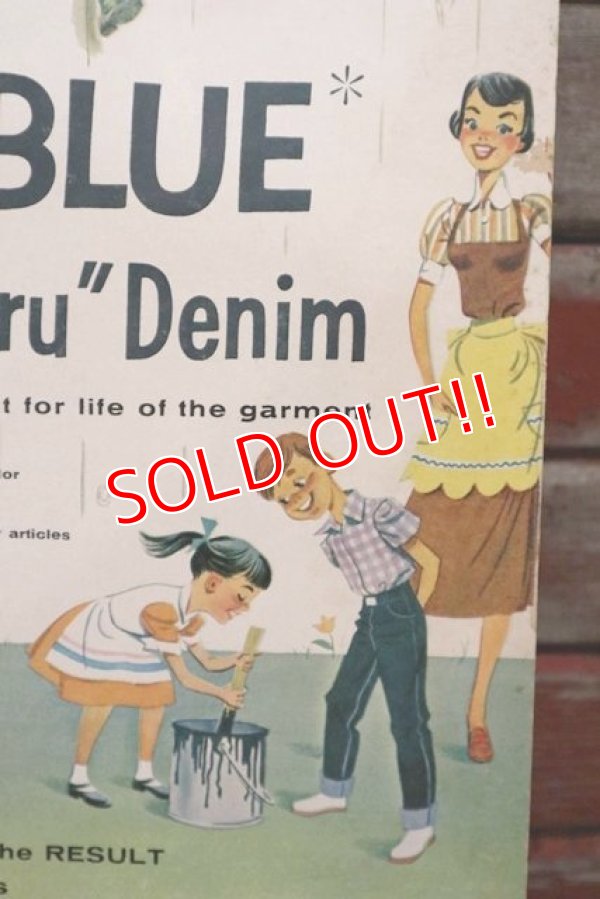 画像6: dp-210601-01 Good Housekeeping / 1950's "EVERBLUE" Denim Cardboard Sign