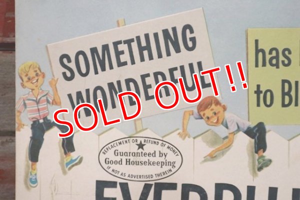 画像2: dp-210601-01 Good Housekeeping / 1950's "EVERBLUE" Denim Cardboard Sign