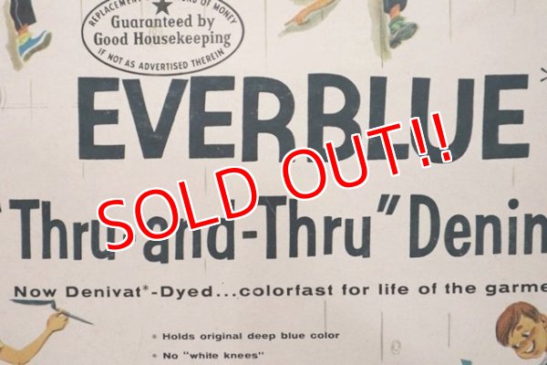 画像4: dp-210601-01 Good Housekeeping / 1950's "EVERBLUE" Denim Cardboard Sign